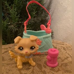 Littlest Pet Shop Rare Collie Dog #1194 Plus Extras